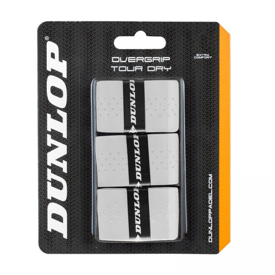 Blister Dunlop 3 Overgrips Tour Dry Blanco PADELPOINT Blister Dunlop 3 Overgrips Tour Dry Blanco
