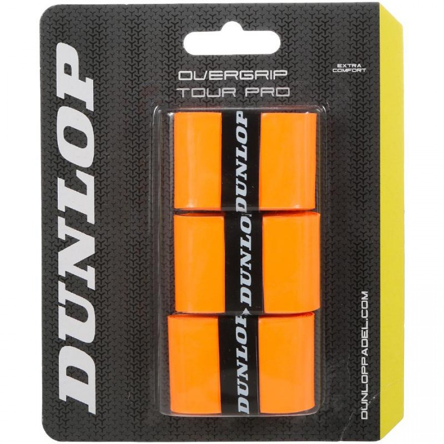 Blister Dunlop 3 Overgrips Tour Pro Naranja Fluor PADELPOINT Blister Dunlop 3 Overgrips Tour Pro Naranja Fluor