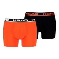Boxer Head Basic Orange Noir 2 unites  Offre - Pas cher
