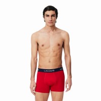 Lacoste Pique Navy Blue White Red Boxers 3 Units  Offer + Cheap