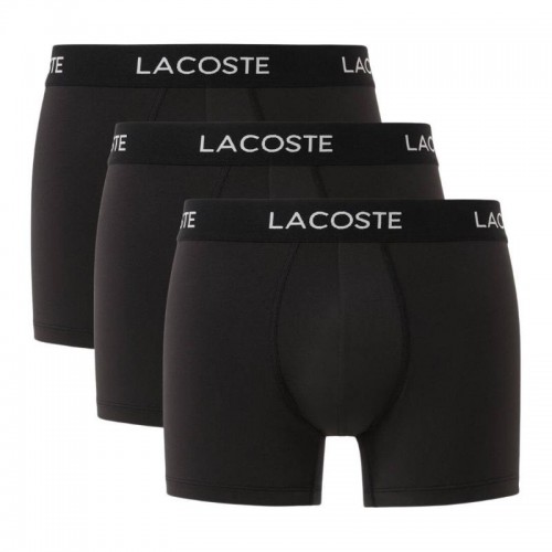 Lacoste Piqué Black Boxers 3 Units