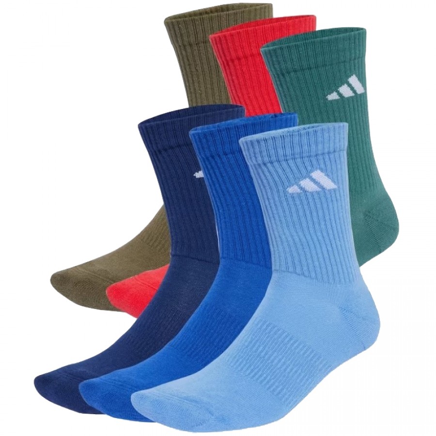 Calcetines Adidas Cushioned Crew Azul Oscuro 6 Pares  Offre - Pas cher