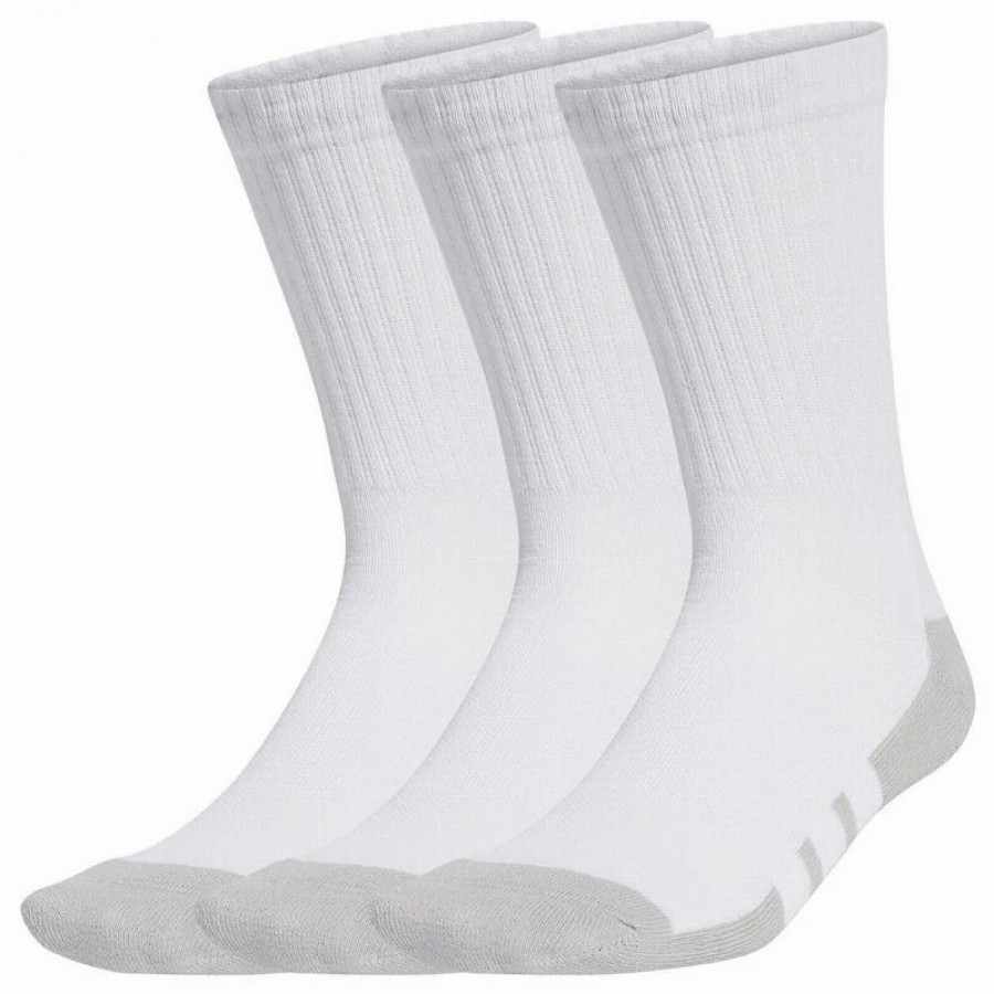 Meias de Tripulação Acolchoadas Adidas Essentials Branco Cinza 3 Pares  Oferta + Barato