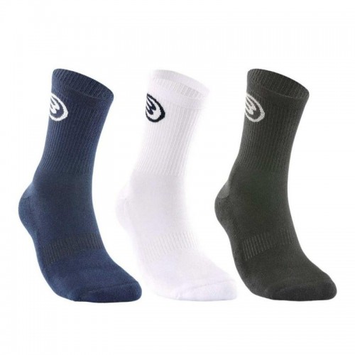 Chaussettes Bullpadel BP262 Blanches Noires Bleu Marine 3 paires