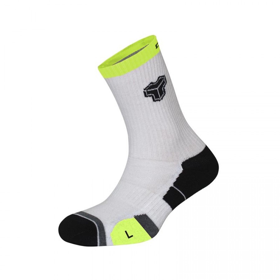 Cartri Axel High Yellow White Socks 1 Pair | Tienda Online PADEL POINT Cartri Axel High Yellow White Socks 1 Pair - Barata Oferta Outlet