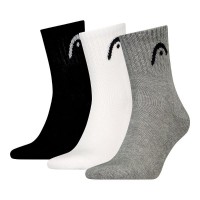 Calcetines Head All Sports Short Crew Negro Blanco Gris 3 Pares  Oferta + Barato