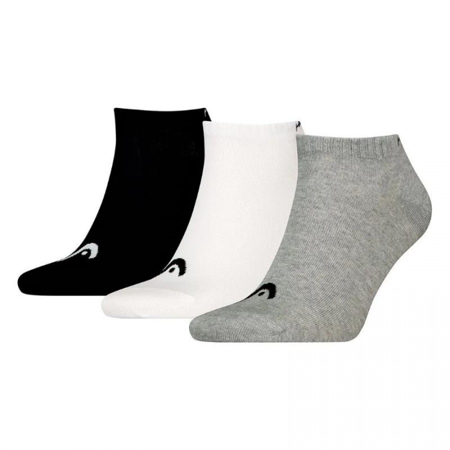 Head All Sports Sneaker Noir Blanc Gris Chaussettes 3 Paires  Offre - Pas cher