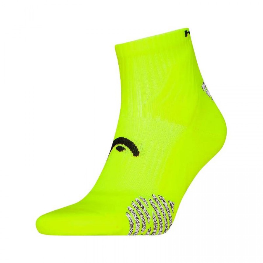 Calcetines Head Performance Padel Quarter Amarillo Fluor 1 Par  Oferta + Barato