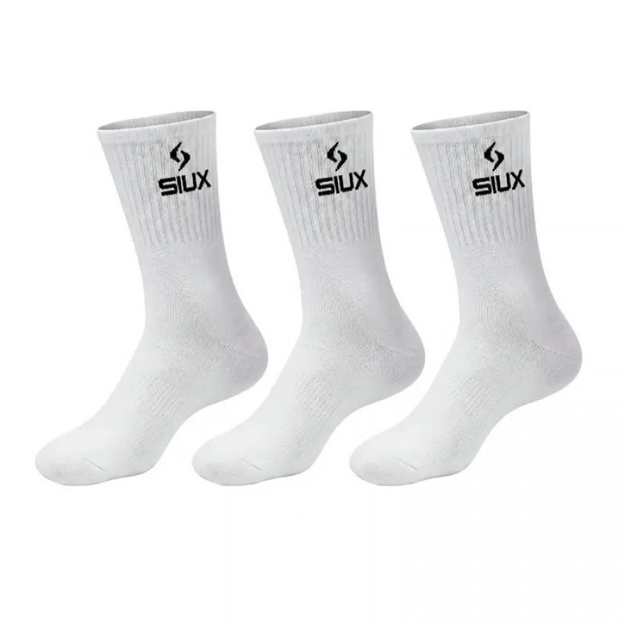 Calcetines Siux Basic 26 Caña Alta Blanco 3 Pares