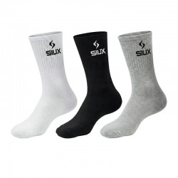 Calcetines Siux Basic 26 Caña Alta Negro Gris Blanco 3 Pares