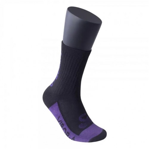 Half-Reed Leather Socks Multicolored Black Violet 1 Pair