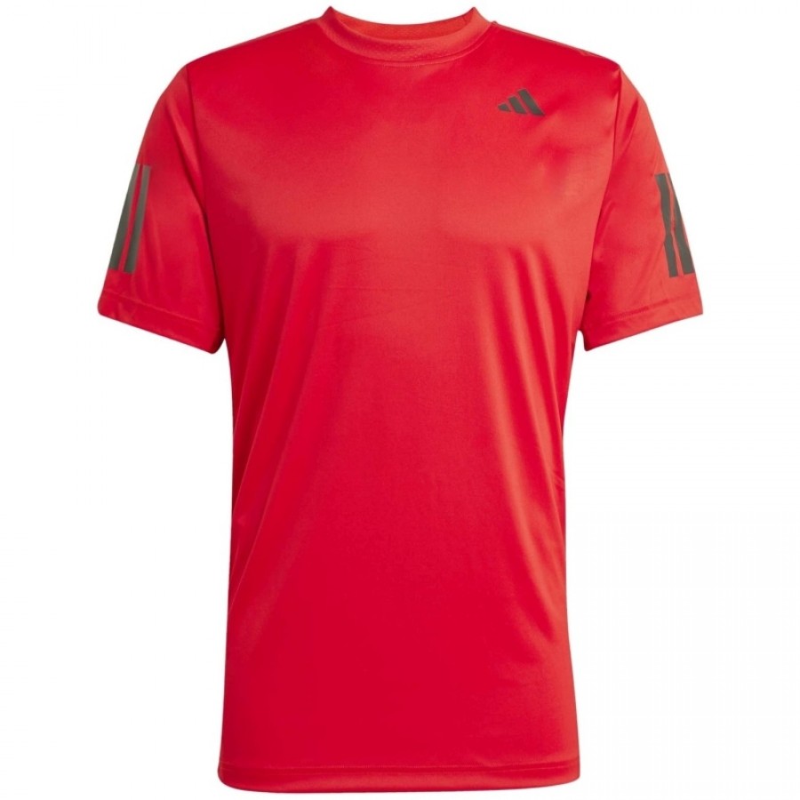 Adidas Club 3 Stripes Red Black T-Shirt  Offer + Cheap