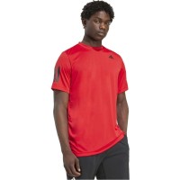 Adidas Club 3 Stripes Red Black T-Shirt  Offer + Cheap