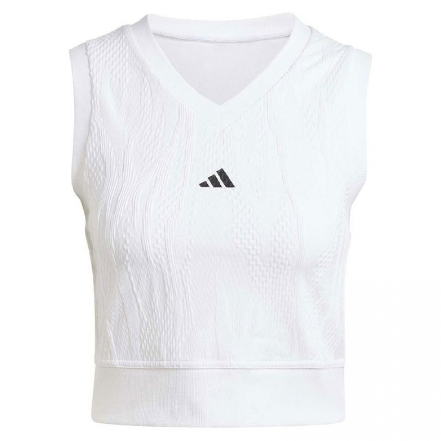 T-Shirt Mulher Adidas Crop Top Pro Branco  Oferta + Barato