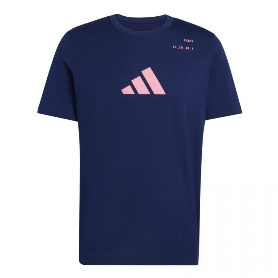 T-shirt bleu Adidas Padel à motif