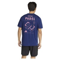 T-shirt bleu Adidas Padel à motif