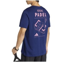 T-shirt bleu Adidas Padel à motif