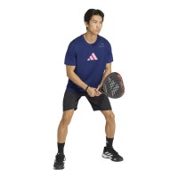 T-shirt bleu Adidas Padel à motif