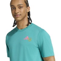 T-shirt adidas Padel Graphic Bleu Sarcelle  Offre - Pas cher