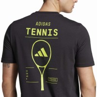 Adidas Tennis Categorie Graphic Noir Citron T-shirt  Offre - Pas cher