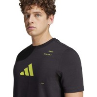 Adidas Tennis Categorie Graphic Noir Citron T-shirt  Offre - Pas cher