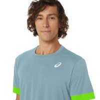 T-Shirt Asics Court Azul Lima Electrico  Oferta + Barato