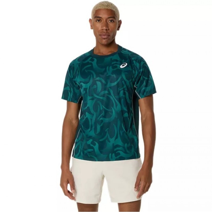 Asics Game SS Top Green Saxon T-Shirt  Offer + Cheap