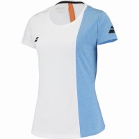 Camiseta Babolat Joue Capsleeve Blanco Naranja Junior