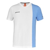 Camiseta Babolat Play Crew Col Blanco Azul Junior