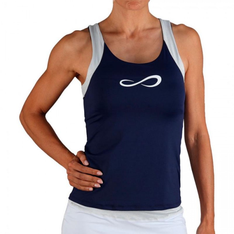 T-shirt Endless Race Bleu Marine Argent  Offre - Pas cher
