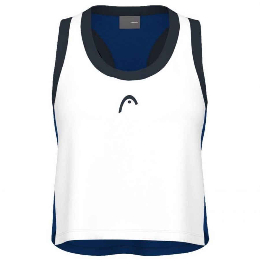 Camiseta Head Play Crop Top Blanco Azul Royal Mujer  Offre - Pas cher