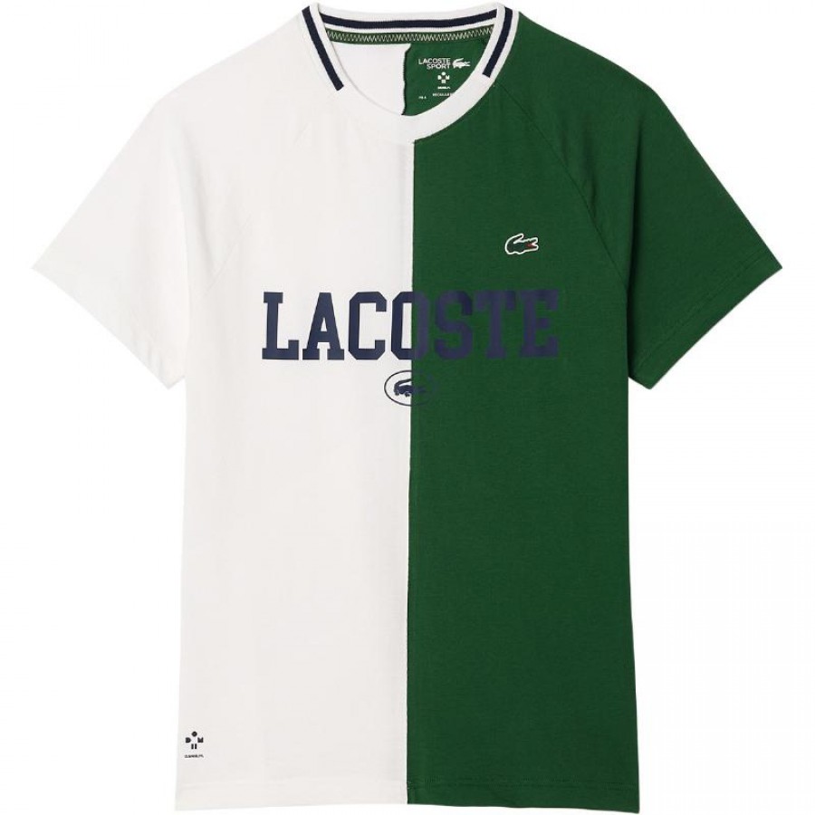 Camiseta Lacoste Daniil Medvedev Blanco Verde  Oferta + Barato