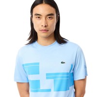 Camiseta Lacoste Novak Djokovic Ultra Dry Azul  Oferta + Barato