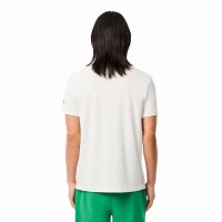 Camiseta Lacoste Novak Djokovic Ultra Dry Blanco Verde  Oferta + Barato