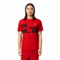 Camiseta Lacoste Novak Djokovic Ultra Dry Rojo Burdeos  Oferta + Barato