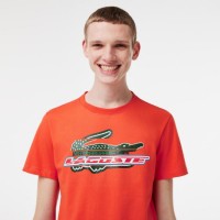 Camiseta Lacoste Sport Algodon Ecologico Naranja   Oferta + Barato