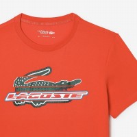 Camiseta Lacoste Sport Algodon Ecologico Naranja   Oferta + Barato