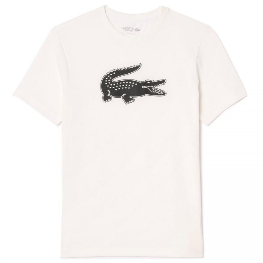 Camiseta Lacoste Sport Blanco Negro  Oferta + Barato