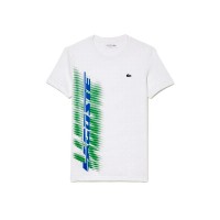 Camiseta Lacoste Sport Marca Contraste Blanco  Oferta + Barato