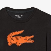Lacoste Sport T-Shirt respiravel Preto Laranja