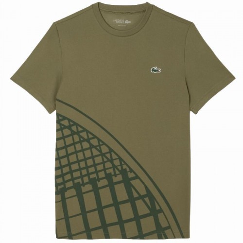 Lacoste Ultra Dry Khaki Green Tennis T-Shirt