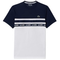 Camiseta Lacoste Ultra Dry Blanco Azul Marino  Oferta + Barato