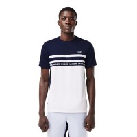 Camiseta Lacoste Ultra Dry Blanco Azul Marino  Oferta + Barato