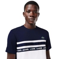 Camiseta Lacoste Ultra Dry Blanco Azul Marino  Oferta + Barato