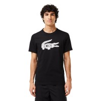 Camiseta Lacoste Ultra Dry Negro Blanco  Oferta + Barato