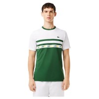 T-Shirt Lacoste Ultra Dry Verde Branco  Oferta + Barato