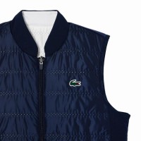 Colete Lacoste Slim Fit Azul Marinho Branco para Mulheres  Oferta + Barato