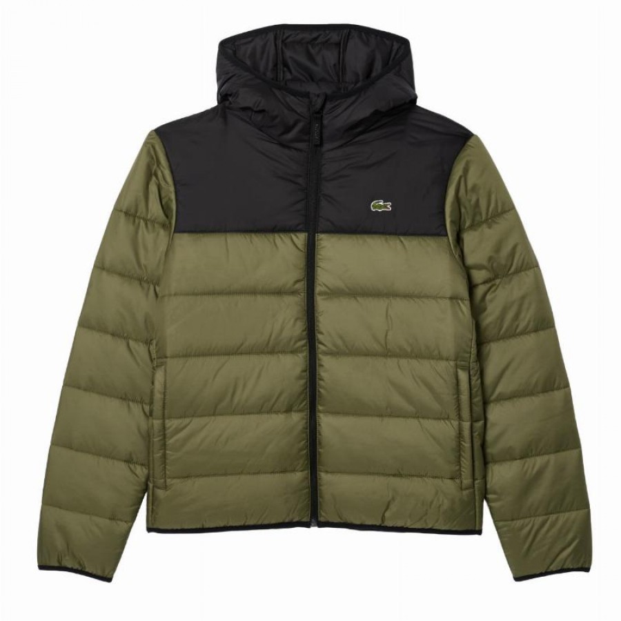 Chaqueta Lacoste Verde Kaki Negro  Oferta + Barato