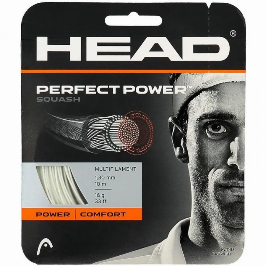Cordaje Squash 10m Head Perfect Power 1,30mm Blanco  Offer + Cheap