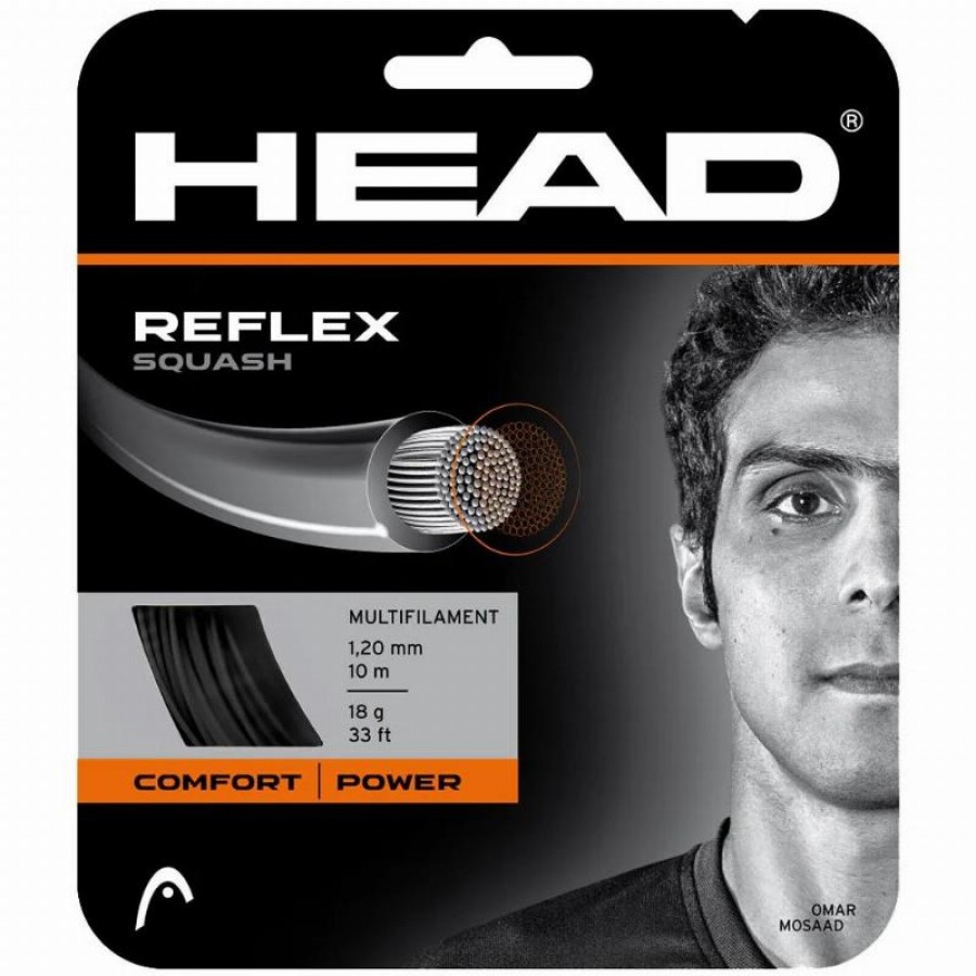 Cordaje Squash 10m Head Reflex 1,20mm Negro  Oferta + Barato